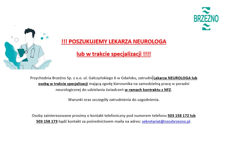 ogłoszenie lekarz neurolog